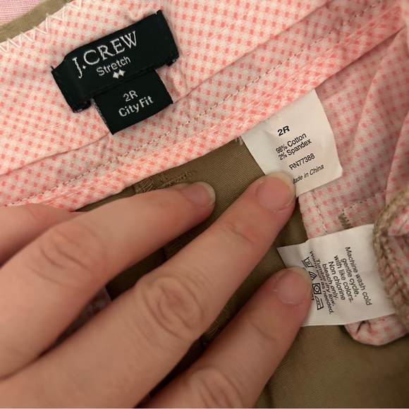 J. Crew Stretch City Fit Tan Khaki Pants women's 2 great preworn condition - Picture 9 of 9